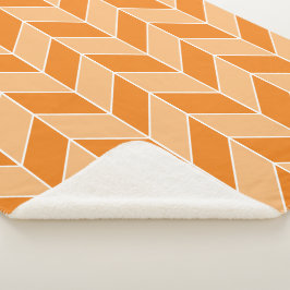 Modernes Orange Peach Herringbone Zickzack Muster Sherpadecke