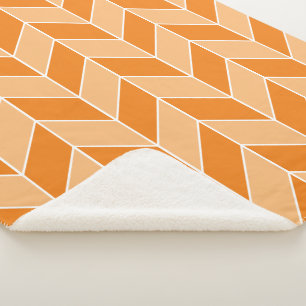 Modernes Orange Peach Herringbone Zickzack Muster Sherpadecke