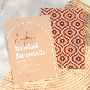 Modernes Orange Retro Arch Brunch Brautparty Einladung