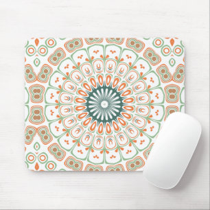 Modernes Orange- und Green-Mandala-Muster Mousepad