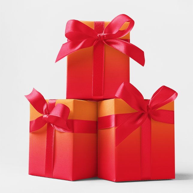 Modernes Orange und Rotes Ombre Geschenkpapier (Orange and Red Ombre Wrapping Paper)