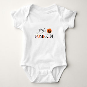 Modernes Orange und Schwarzes Kürbis Halloween Baby Strampler