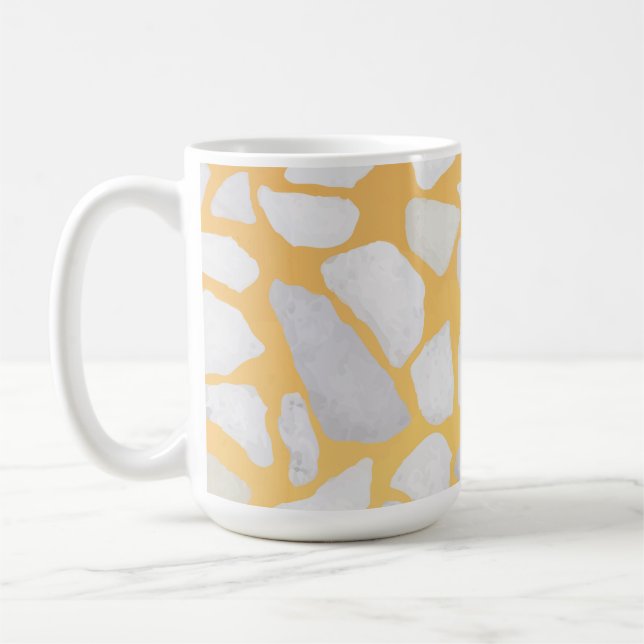 Modernes Orange White Terrazzo Muster Kaffeetasse (Links)