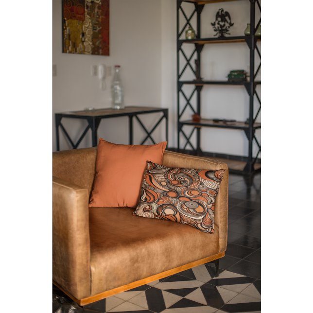 Modernes, orangefarbenes Abstraktes Muster Dekokissen (Von Creator hochgeladen)