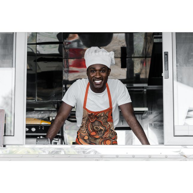 Modernes, orangefarbenes Abstraktes Muster Schürze (Von Creator hochgeladen)