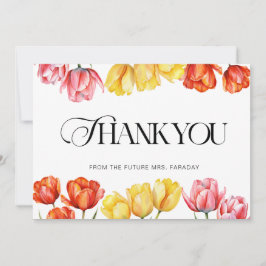 Modernes orangefarbenes Brautparty Dankeskarte