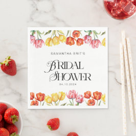 Modernes orangefarbenes Brautparty Serviette