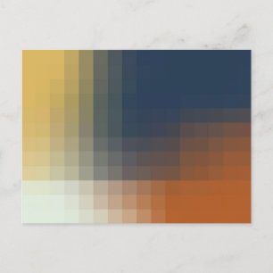 Modernes, orangefarbenes, gelbbeiges Muster Postkarte