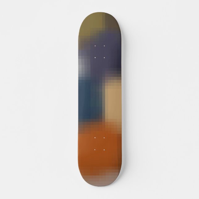 Modernes, orangefarbenes, gelbbeiges Muster Skateboard (Vorne)