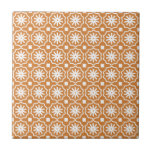 Modernes orangefarbenes geometrisches Muster Fliese<br><div class="desc">Modern orange geometrische Keramik</div>