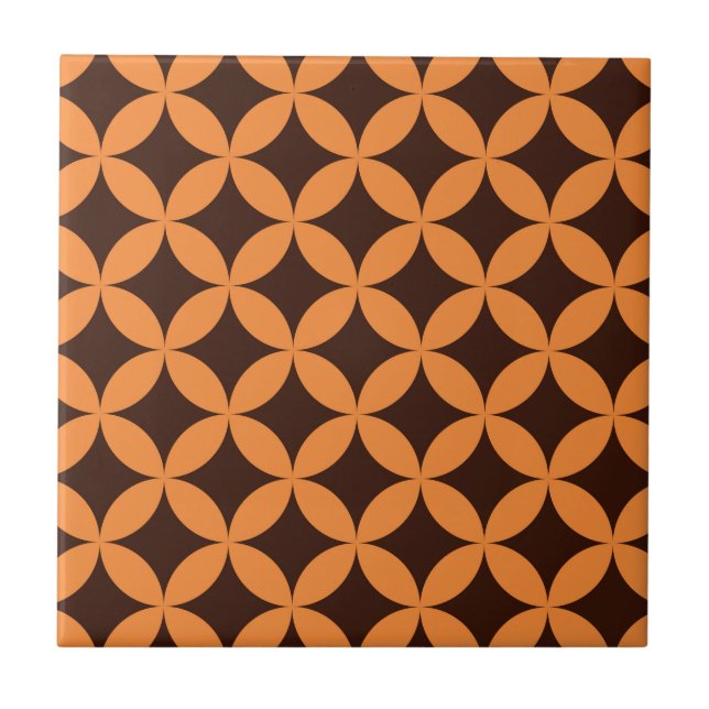 Modernes Orangefarbenes Muster aus der Mitte des J Fliese (Vorderseite)