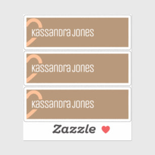 Modernes Orangenherz Form Vintag braun Halbherz Aufkleber