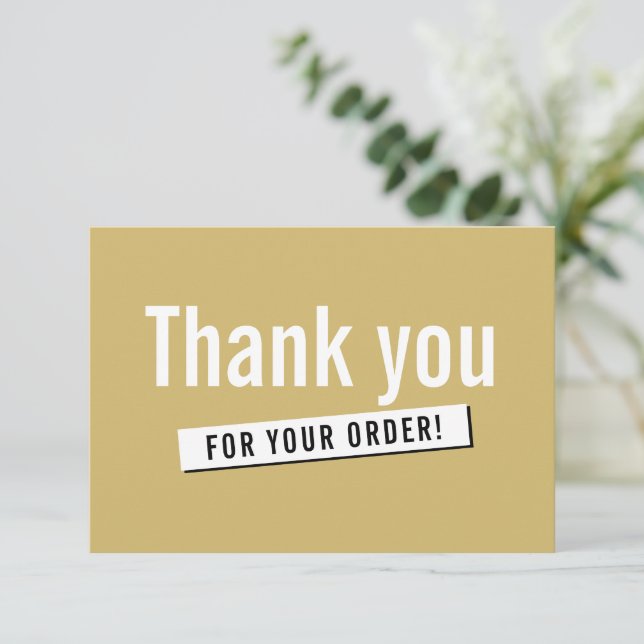MODERNES ORDER INSERT Geschäft Danke Gold (Stehend Vorderseite)