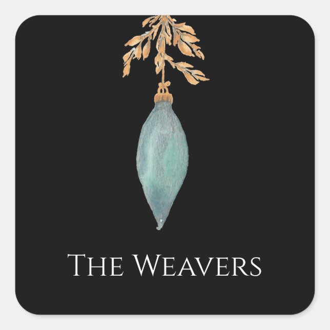 Modernes Original Wasserfarbe Türkisch Weihnachten Quadratischer Aufkleber (Vorderseite)