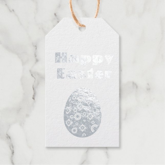 Modernes Ostereier Retro Papier Art Geschenkanhänger (Vorderseite)