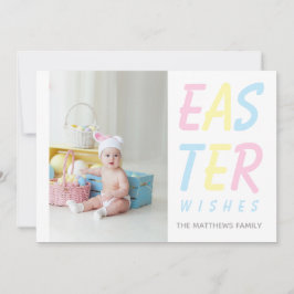 Modernes Ostern wünscht Pastel Personalisiertes Fo Feiertagskarte