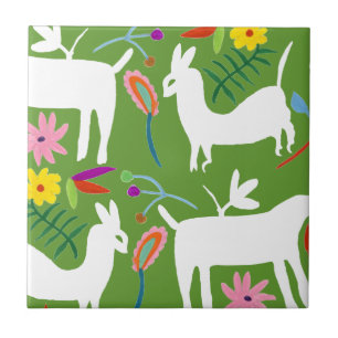Modernes Otomi-Design   Llama Donkey Design Fliese