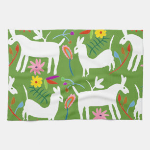 Modernes Otomi-Design   Llama Donkey Design Geschirrtuch