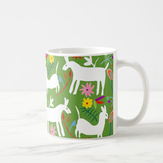 Modernes Otomi-Design | Llama Donkey Design Kaffeetasse (Rechts)