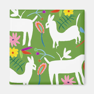 Modernes Otomi-Design   Llama Donkey Design Magnet
