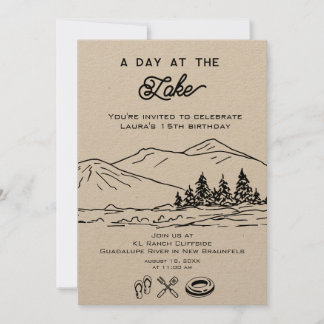 Modernes Outdoor Nature Summer Forest Party Lake Einladung