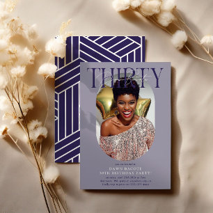 Modernes Oval Foto & Unterschrift 30. Geburtstag Einladung