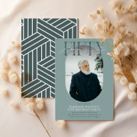 Modernes Oval Foto & Unterschrift 50. Geburtstag