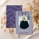 Modernes Oval Foto & Unterschrift 50. Geburtstag Einladung<br><div class="desc">Moderne stilvolle 50. Geburtstagseinladung. Das Design beinhaltet ein ovales Foto des Geburtstagsmädchens/Jungen, die elegante Schrift "FIFTY" mit dem Namen der Personen in der Signatur-Schrift über dem oberen Teil und eine einfache Geburtstagsgeschenk-Vorlage, die sich leicht mit Ihren eigenen Details anpassen lässt. Die Farben können auch an das eigene Party angepasst werden....</div>