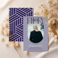 Modernes Oval Foto & Unterschrift 50. Geburtstag