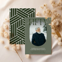 Modernes Oval Foto & Unterschrift 50. Geburtstag