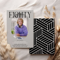 Modernes Oval Foto & Unterschrift 80. Geburtstag