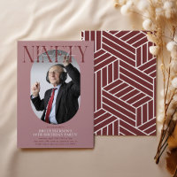 Modernes Oval Foto & Unterschrift 90. Geburtstag