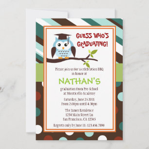 Modernes Owl Graduate Invite Einladung