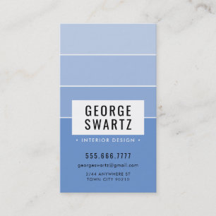 MODERNES PAINT CHIP, einfach, schlau, mittel blau Visitenkarte