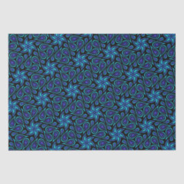 Modernes Paisley Muster Cool Schwarz und Blau Blum Seidenpapier