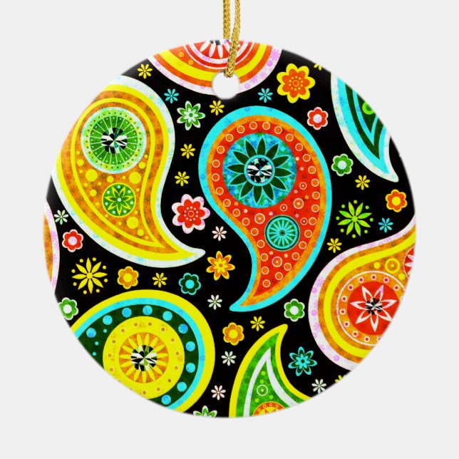 Modernes Paisley-Muster - Diamant-Stuten Keramik Ornament (Vorne)