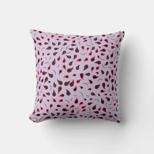 Modernes Paisley Red & Lilac Throw Kissen