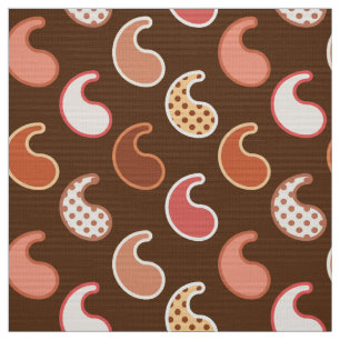 Modernes Paisleymuster, Erdtöne, Kakaobrüben Stoff