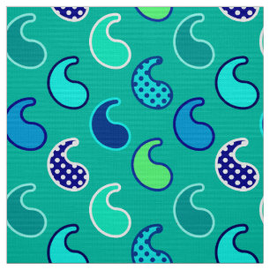 Modernes Paisleymuster, -Türkis, -BLAU und -aqua Stoff