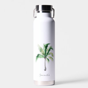 Modernes Palm Tree Monogram Personalisiert Trinkflasche