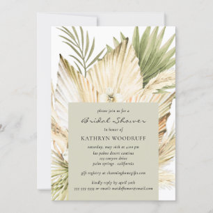 Modernes Pampas Grass Floral Bouquet Brautparty Einladung