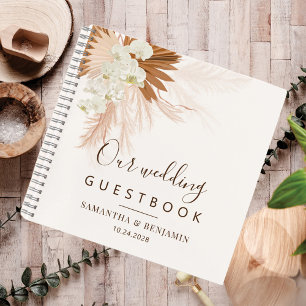 Modernes Pampas Grass Terracotta Wedding Guest Boo Notizbuch