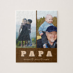 Modernes Papa-Puzzle mit Fotos der Enkelkinder Puzzle