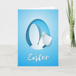 Modernes Papier schneiden Ostersonnenohr, blau Feiertagskarte