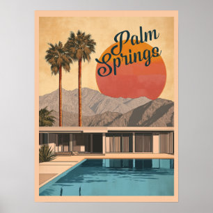 Modernes Paradies Mitte des Jahrhunderts: Palmspri Poster