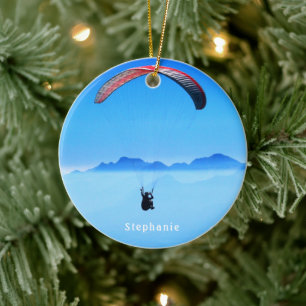 Modernes Paragliding-Foto mit Namen Keramik Ornament