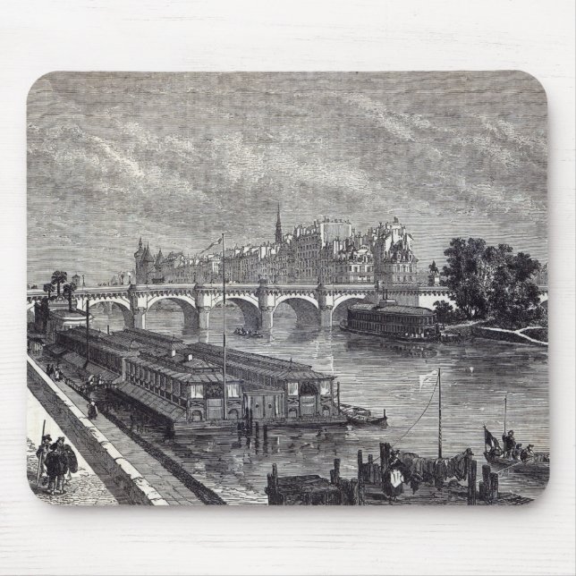 Modernes Paris: Das Pont Neuf, 1845 Mousepad (Vorne)