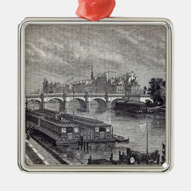 Modernes Paris: Das Pont Neuf, 1845 Ornament Aus Metall (Vorne)