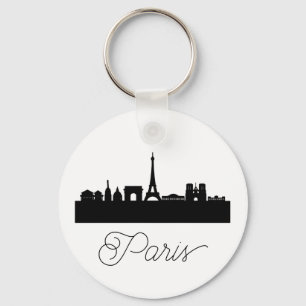 Modernes Paris, Frankreich Stilisierte Skyline Schlüsselanhänger