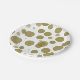 Modernes Party aus Gold und Weiß Polka Dot Bubbles Pappteller